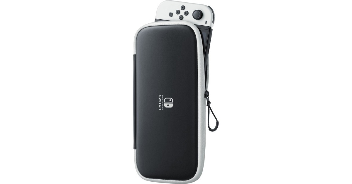 Nintendo & Switch-Tasche schwarz/weiß -Schutzfolie