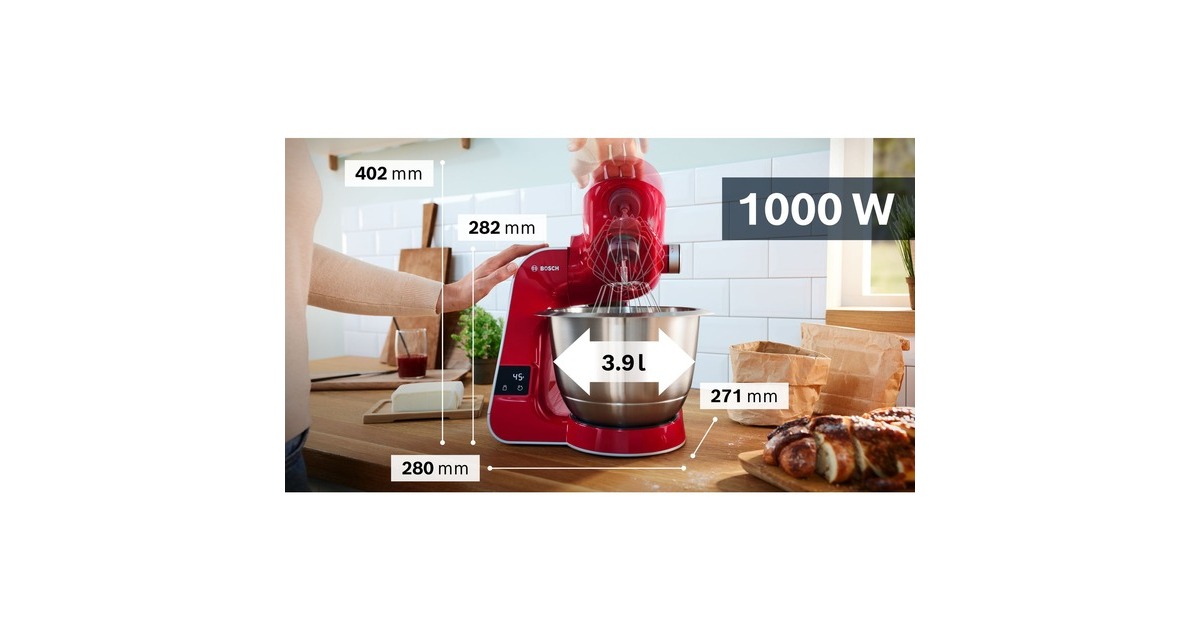 Bosch Home MUM5X720 Küchenmaschine 4 Waage, integrierte Watt, Serie rot/silber, 1.000