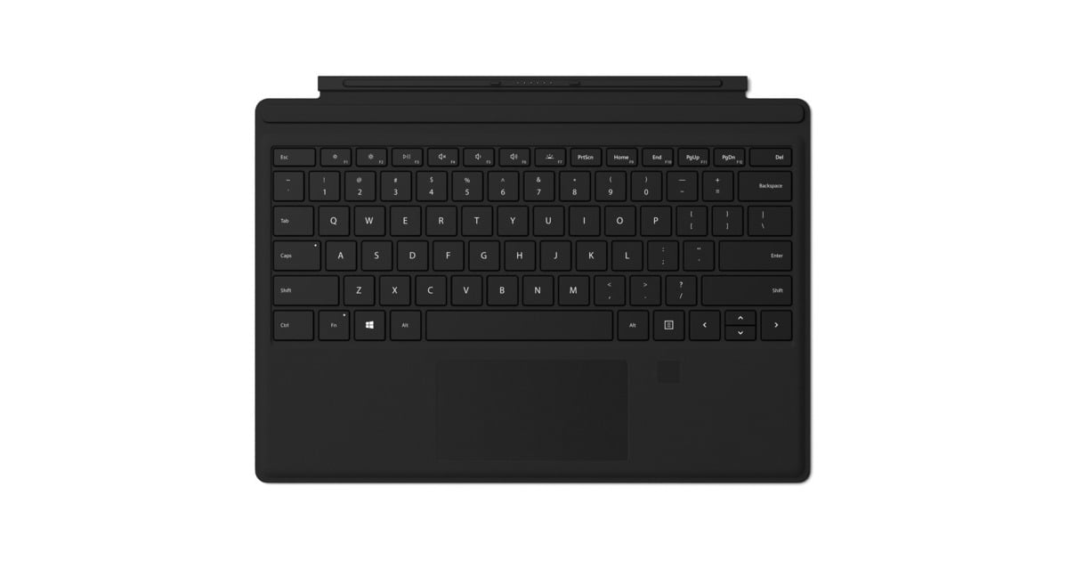 Signature Tastatur Fingerabdrucksensor Type Surface DE-Layout, mit Cover, Pro Microsoft schwarz,