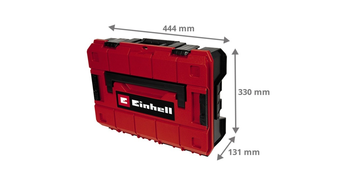 incl. E-Case Werkzeugkiste mit S-F schwarz/rot, foam, Rasterschaumstoffeinlage grid Einhell Systemkoffer