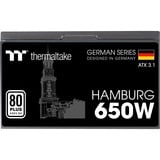 Thermaltake HAMBURG 650W ATX3.1, PC-Netzteil schwarz, 2x PCIe, 650 Watt