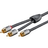 goobay Plus Cinch Y-Kabel                                                                                                                                                                                                                schwarz/silber, 5 Meter