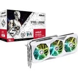 ASRock Radeon RX 7900 GRE Steel Legend GAMING OC, Grafikkarte weiß, RDNA 3, GDDR6, 3x DisplayPort, 1x HDMI 2.1