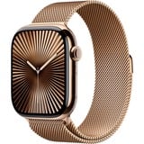 Apple Watch Series 10, Smartwatch gold, Titangehäuse, 46 mm, Milanaise Armband gold M/L, Cellular