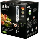 Braun MultiQuick 5 Stabmixer Vario MQ 5235 weiß/grau, 1.000 Watt, mit Zerkleinerer und Schneebesen