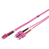 Digitus LWL Patchkabel, Duplex, LC > SC Stecker, Multimode OM4 hellviolett, 1 Meter