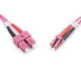 Digitus LWL Patchkabel, Duplex, LC > SC Stecker, Multimode OM4 hellviolett, 1 Meter