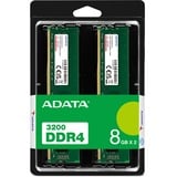 ADATA DIMM 16 GB DDR4-3200 (2x 8 GB) Dual-Kit, Arbeitsspeicher grün, AD4U32008G22-DTGN, Premier