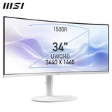 MSI Modern MD342CQPWDE, LED-Monitor 86.4 cm (34 Zoll), weiß, WQHD, VA, Curved, Adaptive-Sync, HDMI, Displayport, USB-C, 120Hz Panel