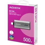 ADATA External SSD SC750 500 GB, Externe SSD schwarz/titan, USB-C 3.2 Gen 2 (10 Gbit/s)