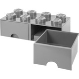 Room Copenhagen LEGO Storage Brick Drawer 8, Aufbewahrungsbox dunkelgrau, zwei Schubladen