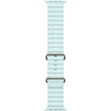 Apple 49 mm Ocean Armband, Uhrenarmband hellblau/titan