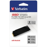 Verbatim Vi7000G 2 TB, SSD schwarz, PCIe 4.0 x4, NVMe, M.2 2280, Kühlkörper