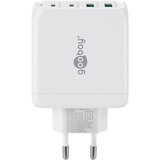 goobay USB-C Multiport-Schnellladegerät, PD, GaN, 68 Watt weiß, 2x USB-C, 2x USB-A, Power Delivery, QuickCharge