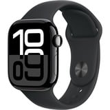 Apple Watch Series 10, Smartwatch schwarz (glänzend), Aluminium, 42 mm, Sportarmband schwarz M/L