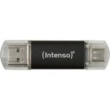 Intenso Twist Line 256 GB, USB-Stick anthrazit/transparent, USB-A 3.2 Gen 1, USB-C 3.2 Gen 1