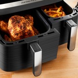 Tefal Doppel-Heißluftfritteuse Dual Easy Fry & Grill schwarz, 2.700 Watt, 2 Körbe 5,2 Liter + 3,1 Liter	