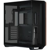 APNX V1-W-BK-v1, Tower-Gehäuse schwarz/holz, Tempered Glass x 2