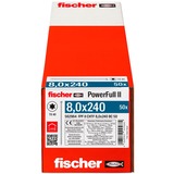 fischer Holzbauschraube PowerFull II 8,0x240 ZK TX VG 50 Stück, Vollgewinde, verzinkt