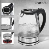 Clatronic Glas-Wasserkocher WKS 3744 G schwarz/silber, 2.200 Watt, 1,7 Liter