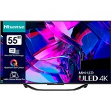 Hisense 55U7KQ, LED-Fernseher 139 cm (55 Zoll), silber, UltraHD/4K, Triple Tuner, HDR10+, WLAN, LAN, Bluetooth, 120Hz Panel