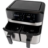 ProfiCook Doppel-Heißluftfritteuse PC-FR 1242 H schwarz/edelstahl, 2x 1.200 Watt, 2 Körbe je 4,5 Liter