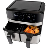 ProfiCook Doppel-Heißluftfritteuse PC-FR 1242 H schwarz/edelstahl, 2x 1.200 Watt, 2 Körbe je 4,5 Liter