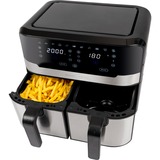 ProfiCook Doppel-Heißluftfritteuse PC-FR 1242 H schwarz/edelstahl, 2x 1.200 Watt, 2 Körbe je 4,5 Liter