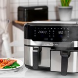 ProfiCook Doppel-Heißluftfritteuse PC-FR 1242 H schwarz/edelstahl, 2x 1.200 Watt, 2 Körbe je 4,5 Liter