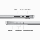 Apple MacBook Pro (14") 2023 CTO, Notebook silber, M3 Pro 14-Core GPU, MacOS, Deutsch, 36 cm (14.2 Zoll) & 120 Hz Display, 512 GB SSD