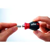 Wiha Schraubendreher Stubby 1/4", mit Bit Magazin schwarz/rot, Stubby mit 6 PH / PZ Bits