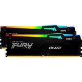 Kingston FURY DIMM 64 GB DDR5-6400 (2x 32 GB) Dual-Kit, Arbeitsspeicher schwarz, KF564C32BBEAK2-64, FURY Beast RGB, INTEL XMP, AMD EXPO