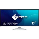 EIZO FlexScan EV3450XC-WT, LED-Monitor 86.7 cm (34.1 Zoll), weiß, UWQHD, IPS, Webcam, Mikrofon, USB-C