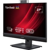 ViewSonic VG2757V-2K Videokonferenzmonitor, LED-Monitor 68.6 cm (27 Zoll), schwarz (matt)/grau, QHD, IPS, Webcam, Mikrofon, USB Hub, USB-C, 100Hz Panel