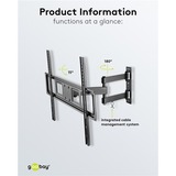 goobay TV-Wandhalterung Basic FULLMOTION (L) schwarz, für 94 - 178cm (37" - 70") Fernseher