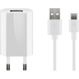 goobay USB-C Ladeset 5 Watt, Ladegerät weiß, 1 Meter Kabel USB-A > USB-C