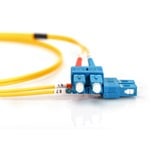 Digitus LWL Patchkabel, Duplex, SC > SC Stecker, Singlemode OS2 gelb, 1 Meter