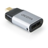 DICOTA Mini Adapter D32046, USB-C > DisplayPort silber, PD 100 Watt