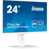 iiyama ProLite XUB2497HSU-W2, LED-Monitor 60.5 cm (23.8 Zoll), weiß (matt), FullHD, IPS, USB-Hub, 100Hz Panel