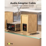 goobay Plus Audio Adapterkabel AUX 3,5mm Klinke > Stereo-Cinch Stecker schwarz/silber, 2 Meter