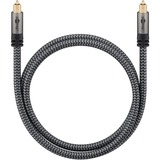 goobay Plus Toslink-Kabel schwarz/silber, 1 Meter