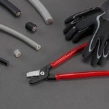 KNIPEX StepCut XL Kabelschere 95 11 225, Schneid-Zange rot, Länge 225mm