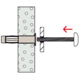 fischer Hohlraum-Metalldübel HM 6x65 S silber, 50 Stück, mit metrischer Schraube