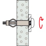 fischer Hohlraum-Metalldübel HM 6x65 S silber, 50 Stück, mit metrischer Schraube