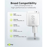 goobay USB-C Schnellladegerät Nano, PD, GaN, 65 Watt weiß, 1x USB-C, Power Delivery 3.0