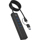 ICY BOX IB-HUB1737-C3, USB-Hub schwarz