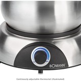 Bomann Fondue-Set FD 2248 CB edelstahl, 1.400 Watt, Topf 1,2 Liter