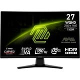 MSI MAG 274CQFDE, Gaming-Monitor 68.6 cm (27 Zoll), schwarz, WQHD, Rapid-VA, Curved, HDR Ready, 180Hz Panel