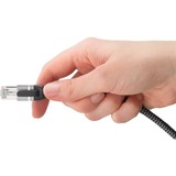 goobay Ethernet-Kabel USB-A 3.2 Gen1 Stecker > RJ-45 Stecker, LAN-Adapter schwarz/silber, 3 Meter, geflochtener Textilmantel