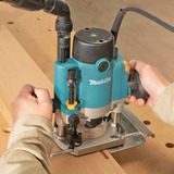 Makita Oberfräse RP1111CJFA blau/schwarz, 1.100 Watt, MAKPAC Gr.3, inkl. 12-teiliges Fräser-Set